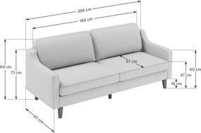 3-Seat Sofa Robin 3 - Night Grey, Walnut Night Grey
Walnut