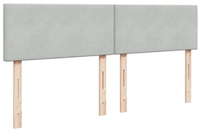 vidaXL Κρεβάτι Boxspring με Στρώμα Ανοιχτό Γκρι 200x200 εκ. Βελούδινο