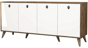Μπουφές Elite 389MZA1130 180x45x80cm Walnut-White Particle Board, Melamine