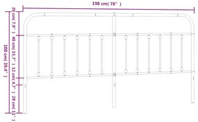 vidaXL Κεφαλάρι Μαύρο 193 εκ. Μεταλλικό