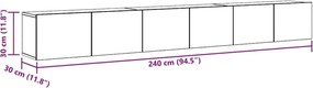vidaXL Σετ Επίπλων Τηλεόρασης 3 Τεμ. Γκρι Sonoma Επεξεργασμένο Ξύλο