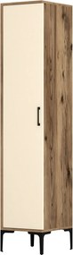 Μονοφυλλη Ντουλαπα Καρυδια/Κρεμ SOLANO 47.5x40x201.4