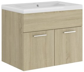 vidaXL Ντουλάπι Μπάνιου με Νιπτήρα Sonoma Δρυς από Μοριοσανίδα