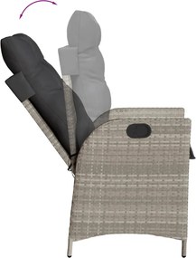 vidaXL Σετ Τραπεζαρίας Κήπου 7 τεμ. Αν. Γκρι Συνθ. Ρατάν με Μαξιλάρια