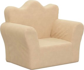 vidaXL Παιδικός καναπές Cream Soft Plush