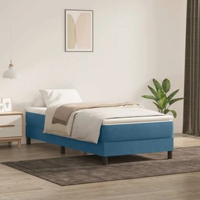 VidaXL Κρεβάτι Boxspring χωρίς Στρώμα Σκούρο Μπλε 90x220 εκ. Βελούδινο