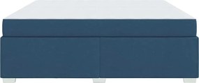 vidaXL Σκελετός Κρεβατιού με στρώμα Μπλε 200 x 200 cm ύφασμα