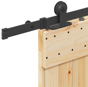 vidaXL Συρόμενη Μεσόπορτα με Μηχανισμό 80 x 210 εκ. Μασίφ Ξύλο Πεύκου