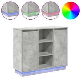 vidaXL Κομοδίνο Σκυρόδεμα Γκρι 90 x 32 x 75 εκ Επεξεργασμένο ξύλο