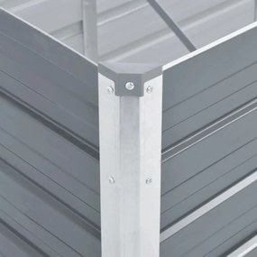 vidaXL Ζαρντινιέρα Υπερυψωμένη Γκρι 400x80x45 εκ. Γαλβαν. Χάλυβας