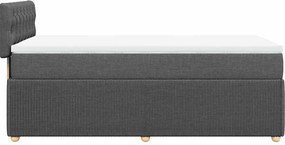 vidaXL Κρεβάτι Boxspring με Στρώμα Σκούρο Γκρι 100x200 εκ. Υφασμάτινο