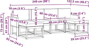 vidaXL Σειρά Καναπέ Εξωτερικού 6 pcs Φυσικό και Μπεζ Πολυεστέρας