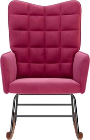vidaXL Πολυθρόνα Κουνιστή Μπορντό Βελούδινη