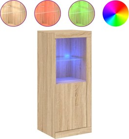 vidaXL Μπουφές με Φώτα LED Sonoma Δρυς 41 x 37 x 100 εκ.
