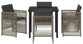 vidaXL Σέτ φαγητού για κήπο 5 pcs Γκρι Χάλυβας με επίστρωση πούδρας