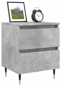 vidaXL Κομοδίνο Γκρι Σκυροδέματος 40x35x50 εκ. από Επεξεργασμένο Ξύλο