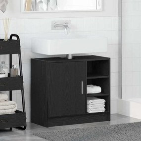 vidaXL Ντουλάπι Μπάνιου Μαύρη Οξυά 63 x 29 x 55 cm Επεξεργασμένο ξύλο