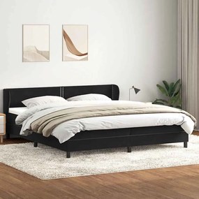 Κρεβάτι Box Spring με στρώματα Μαύρο 180x220 cm Βελούδινο - Μαύρο