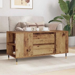 vidaXL Τραπεζάκι σαλονιού with Drawer Παλαιό ξύλο 102 x 44.5 x 50 εκ