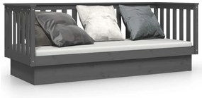 vidaXL Καναπές Κρεβάτι Γκρι 75x190 εκ. από Μασίφ Ξύλο Πεύκου
