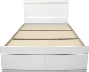 Κρεβάτι Olympus pakoworld με συρτάρι σε λευκή απόχρωση 120x200εκ