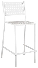 Bar Stool Olympias Metallic  White color 47x58x111cm