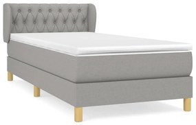 ΚΡΕΒΑΤΙ BOXSPRING ΜΕ ΣΤΡΩΜΑ ΑΝΟΙΧΤΟ ΓΚΡΙ 90X190 ΕΚ. ΥΦΑΣΜΑΤΙΝΟ 3127005