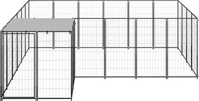 vidaXL Σπιτάκι Σκύλου Μαύρο 8,47 μ² Ατσάλινο