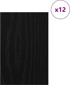 vidaXL Διακοσμητικά Πάνελ 12 pcs Μαύρη Οξυά 40 x 60 x 0.27 εκ