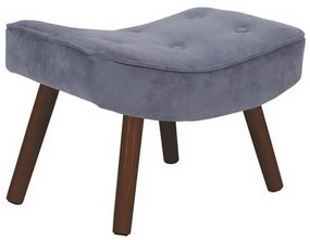 Σκαμπό - Υποπόδιο Alma Ε7141,51Κ 52x38x35cm Walnut-Light Blue Ξύλο,Ύφασμα