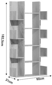 Βιβλιοθήκη Charles μελαμίνης φυσικό 90x31x182,5εκ 90x31x182.5 εκ.