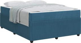 vidaXL Σκελετός Κρεβατιού με στρώμα Μπλε 160 x 200 cm ύφασμα