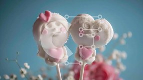Intra Συλλεκτικό Ξύλινο Παζλ Plywood  4mm - Ρομαντικά Cake Pops για τον αρραβώνα ή τη γαμήλια γιορτή Σε Ξύλινο Κουτί - Διαστάσεις Puzzle: 10x10 cm – 25 κομμάτια