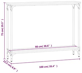 ΤΡΑΠΕΖΙ ΚΟΝΣΟΛΑ ΜΑΥΡΟ 100 X 22,5 X 75 ΕΚ. ΑΠΟ ΕΠΕΞΕΡΓ. ΞΥΛΟ 834015