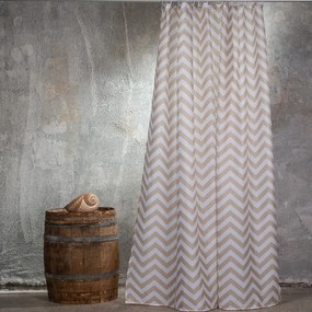 ΚΟΥΡΤΙΝΑ ΜΠΑΝΙΟΥ 180X200 ZIG ZAG BEIGE - MELINEN