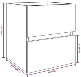 Ντουλάπι Νιπτήρα Grey Sonoma 41 x 38,5 x 45 εκ. Επεξεργ. Ξύλο - Γκρι