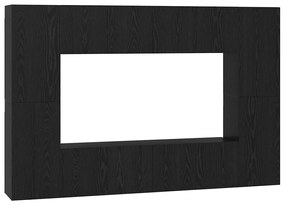 vidaXL Σετ επίπλου τηλεόρασης 8 pcs Μαύρη Δρυς 181 x 30 x 120 εκ