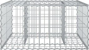 vidaXL Ανασηκωμένο κρεβάτι gabion Ασημί