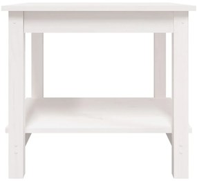 vidaXL Τραπεζάκι Σαλονιού Λευκό 50 x 50 x 45 εκ. από Μασίφ Ξύλο Πεύκου