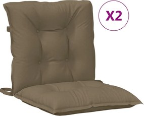 vidaXL Μαξιλάρια Καρέκλας 2 τεμ. Taupe 100x50x7εκ. Ύφασμα