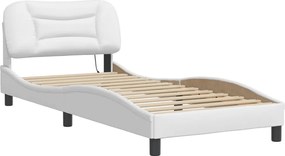 vidaXL Πλαίσιο κρεβατιού με LED χωρίς στρώμα Hvar Λευκό 90 x 200 εκ.