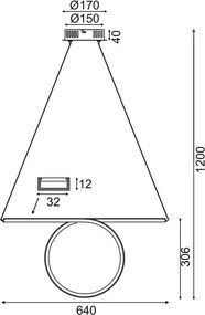 Φωτιστικό οροφής Noose LED-Λευκό-Μήκος: 64 εκ.