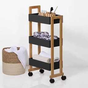 Τρόλεϊ/Ραφιέρα 3 Θέσεων (41x20x80) F-V Natureo Black 140853B