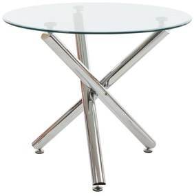 Τραπέζι Kozi Διάφανο 90 x  x 75, Χρώμα: Διάφανο, Υλικό: Μέταλλο, Γυαλί