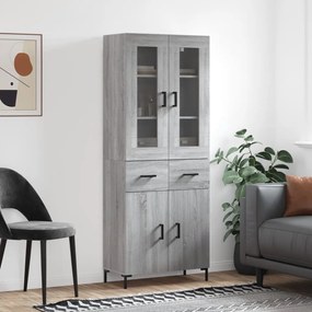 vidaXL Ντουλάπι Γκρι Sonoma 69,5 x 34 x 180 εκ. Επεξεργασμένο Ξύλο