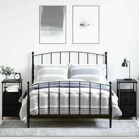 vidaXL Κομοδίνο 2 pcs Μαύρη δρυς 30 x 60 x 60 εκ. Επεξεργασμένο ξύλο
