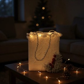 Διακοσμητική τσάντα πήλινη με φως