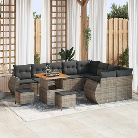 vidaXL Σετ Καναπέ Κήπου 12 pcs Γκρι συνθετικό ρατάν