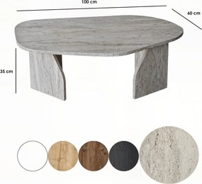 Τραπεζάκι Σαλονιού Τραβερτίνη OGRES 100x60x35
