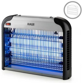 Λαμπτήρας εντόμων Muhler MIK-60 1003953, 30W, 60 m2, Ασφαλής για ανθρώπους και ζώα, Αφαιρούμενος δίσκος, Μαύρο/γκρι